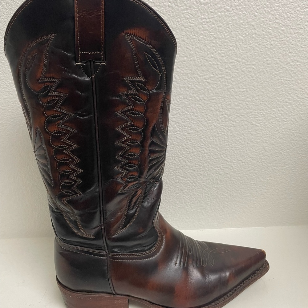 Buffalo David Bitton Brown Leather Western Cowboy Boots - Picture 13 of 16